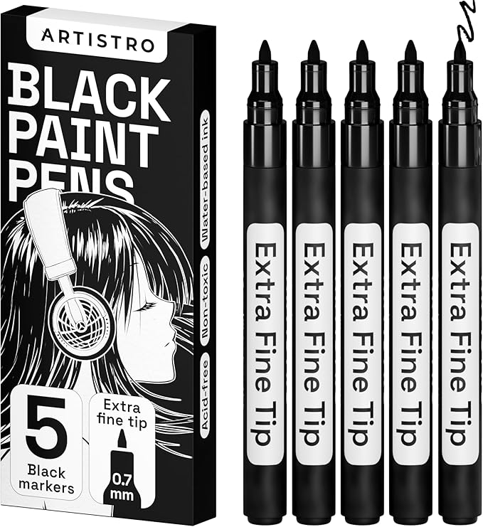 artistro black paint pen coloriage contours