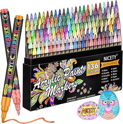 feutres acryliques nicety 136 couleurs